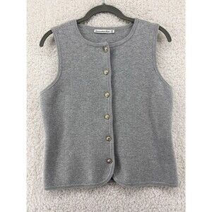 ABERCROMBIE & FITCH Gray Mara Button-Up V-Neck Sweater Vest Size Medium Preppy